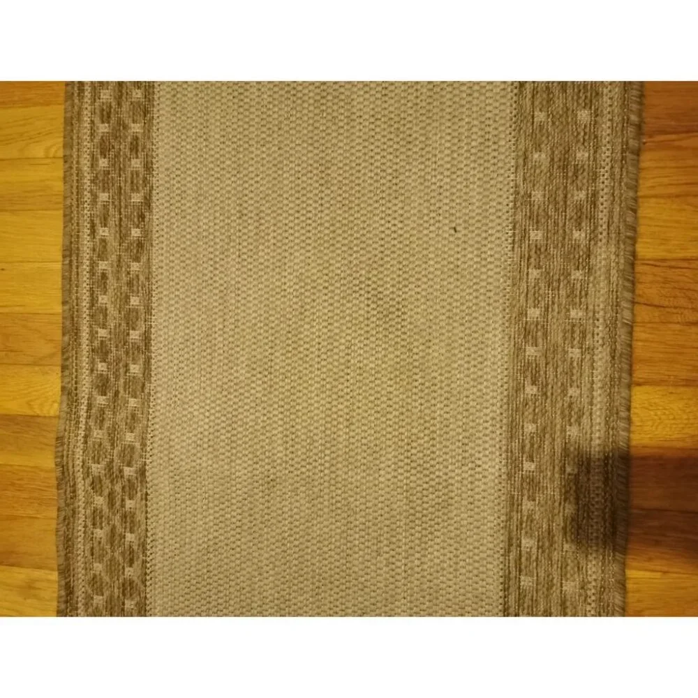 57.5 X 23.5 IN Weaven Area Rug / Runner Light Brown Floral‎ Pattern